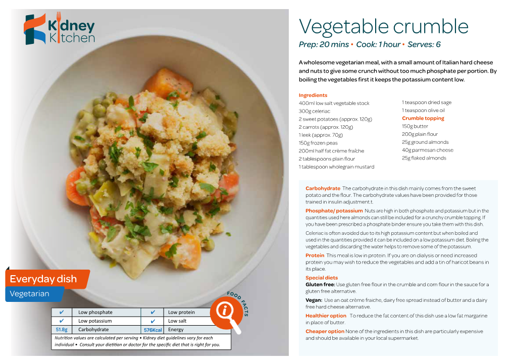 Vegetable Crumble � Tchen Prep: 20 Mins • Cook: 1 Hour • Serves: 6