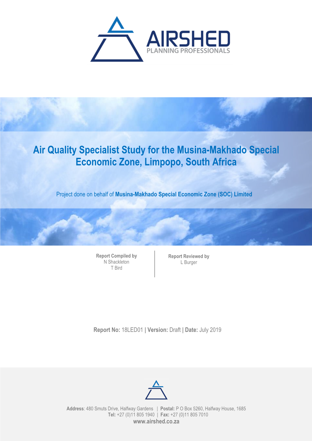 Air Quality Specialist Study for the Musina-Makhado Special Economic Zone, Limpopo, South Africa