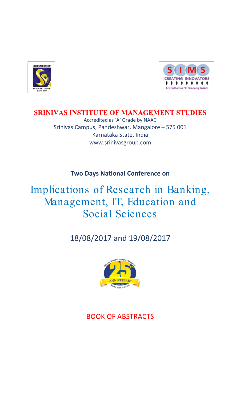 Implications of Research in Banking, Management, IT, Education and Social Sciences