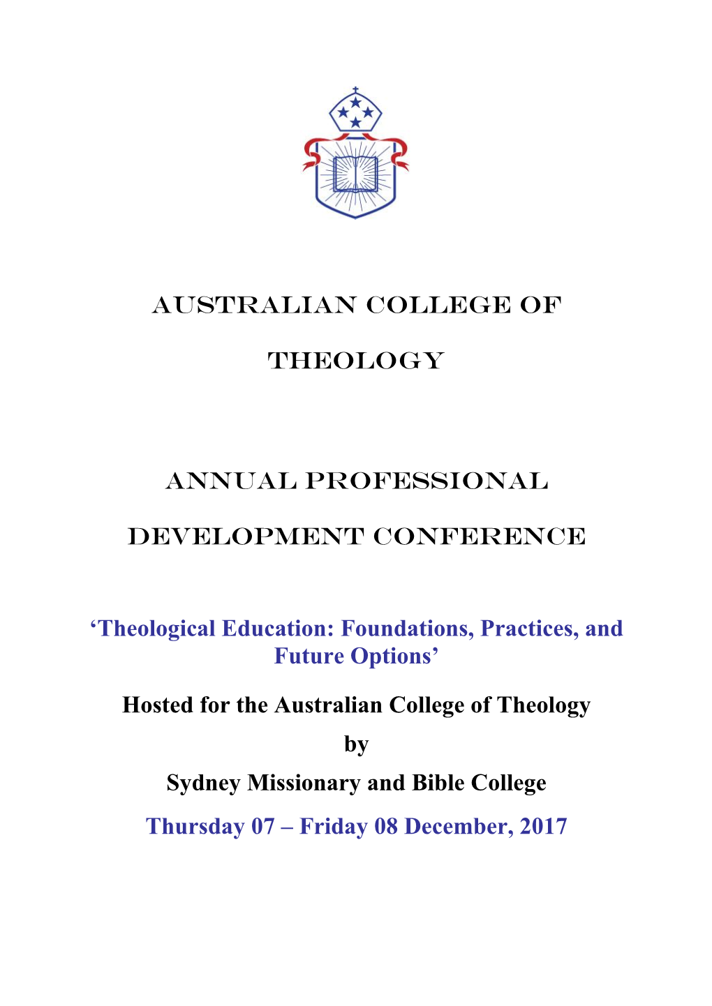 Australian College of Theology Annual Professional Development Conference