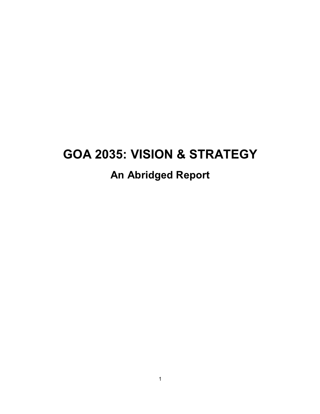 Goa 2035: Vision & Strategy