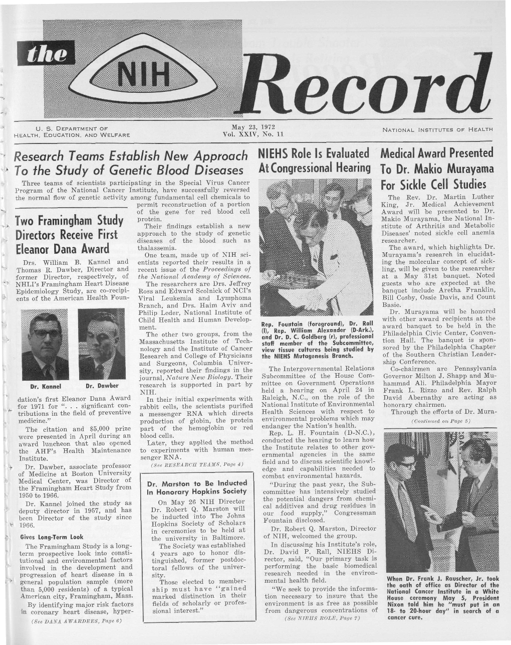 May 23, 1972, NIH Record, Vol. XXIV, No. 11