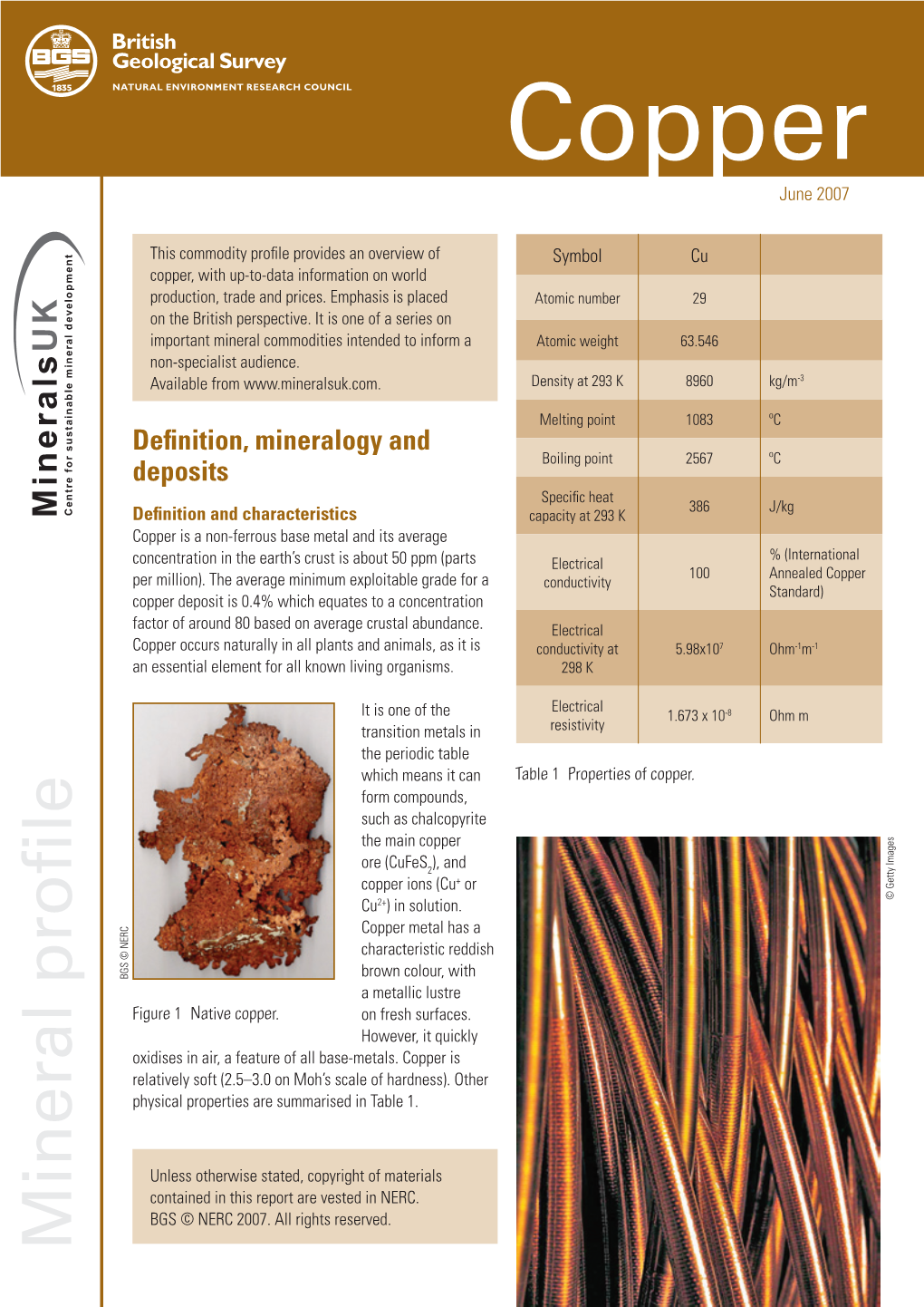 Mineral Profile 2 Copper Formed Fromcopperleachednear-Surface Sulphides