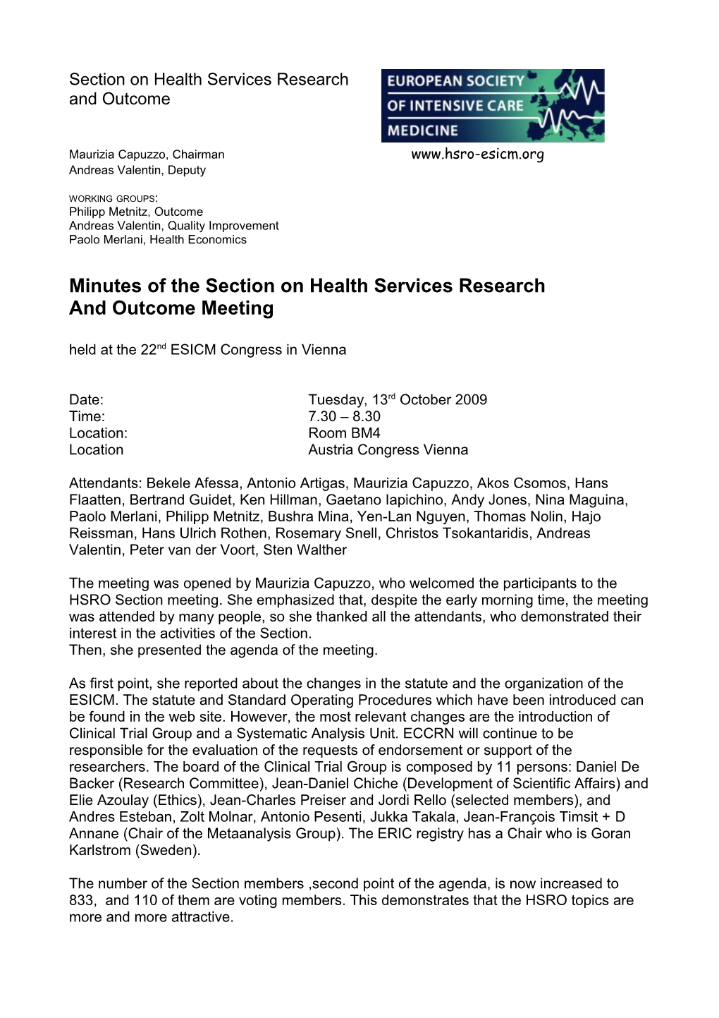 Section on Health Services Research