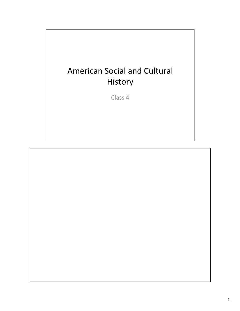 American Social and Cultural History