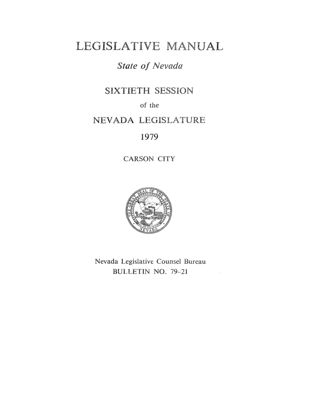 Bulletin 79-21 Legislative Manual (1979)