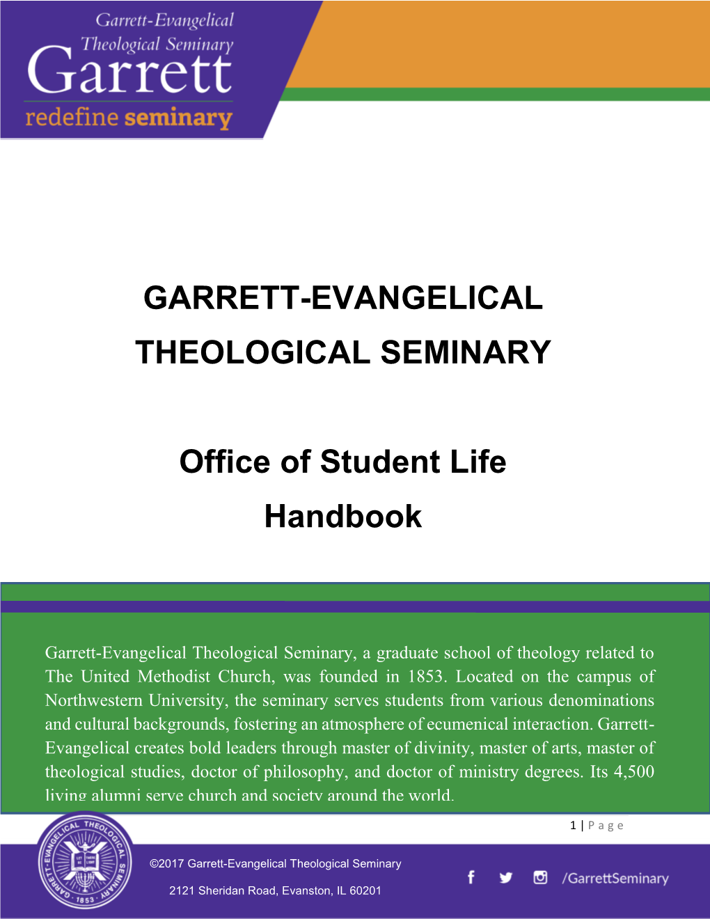 GARRETT-EVANGELICAL THEOLOGICAL SEMINARY Office