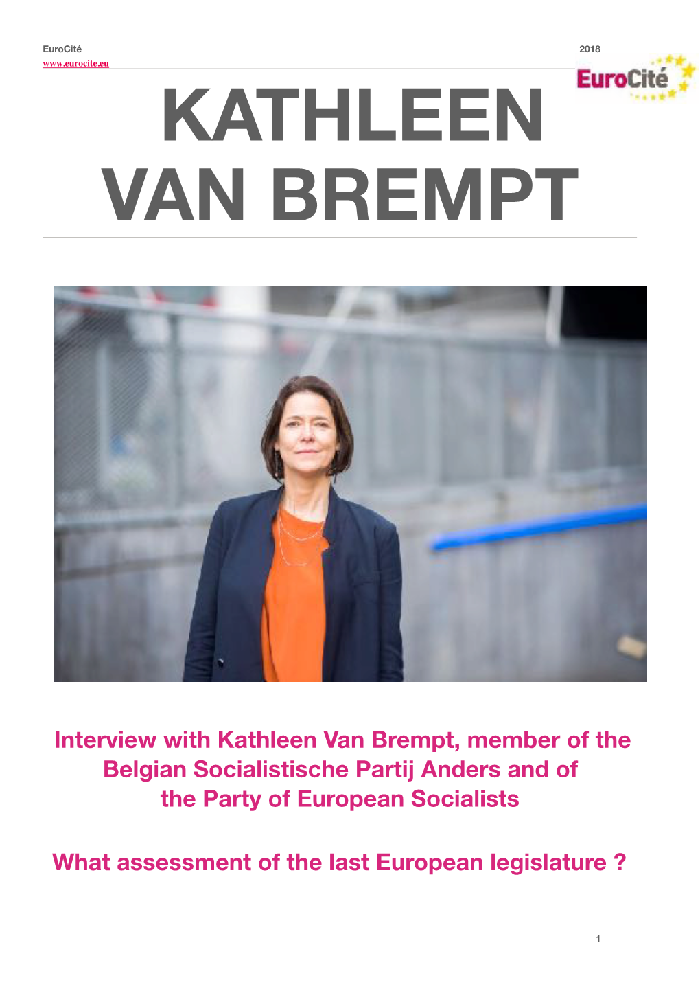 Interview Kathleen Van Brempt EN