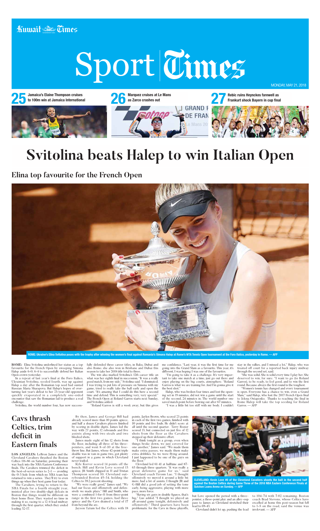 Svitolina Beats Halep to Win Italian Open