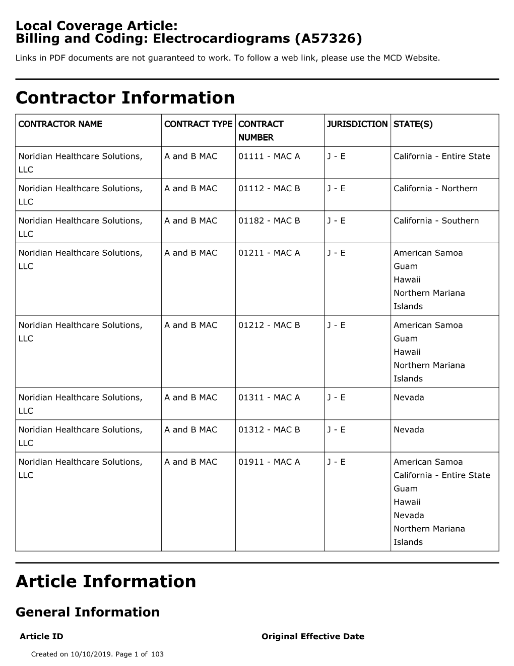 Billing and Coding: Electrocardiograms (A57326)