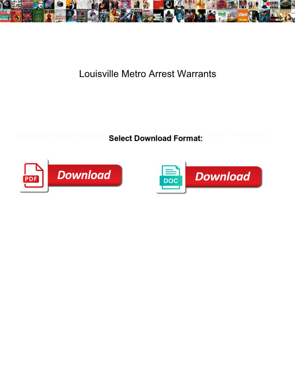 Louisville Metro Arrest Warrants