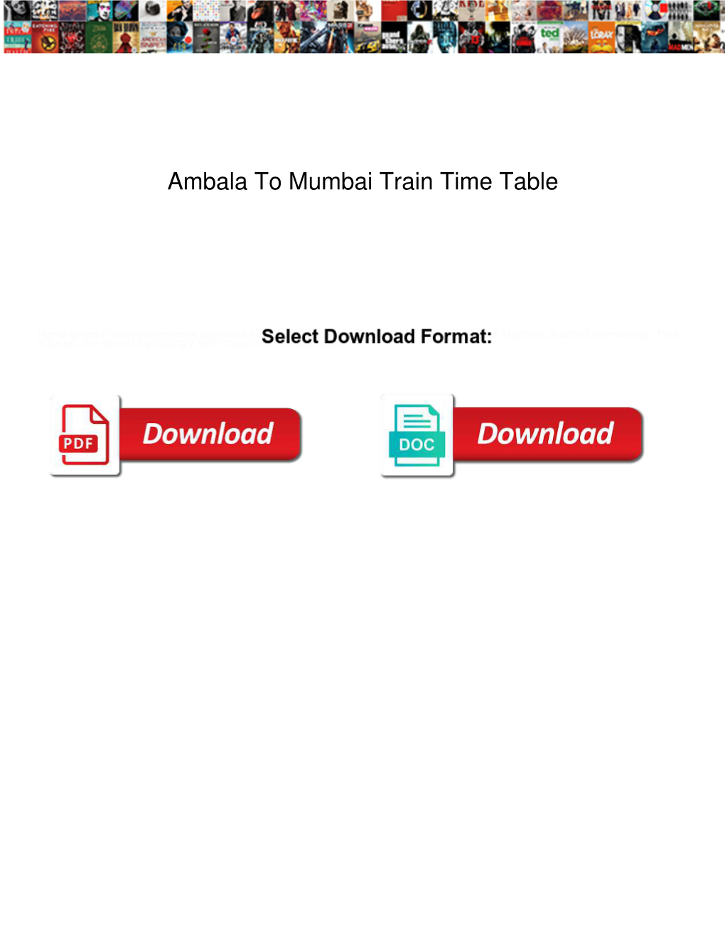 Ambala to Mumbai Train Time Table