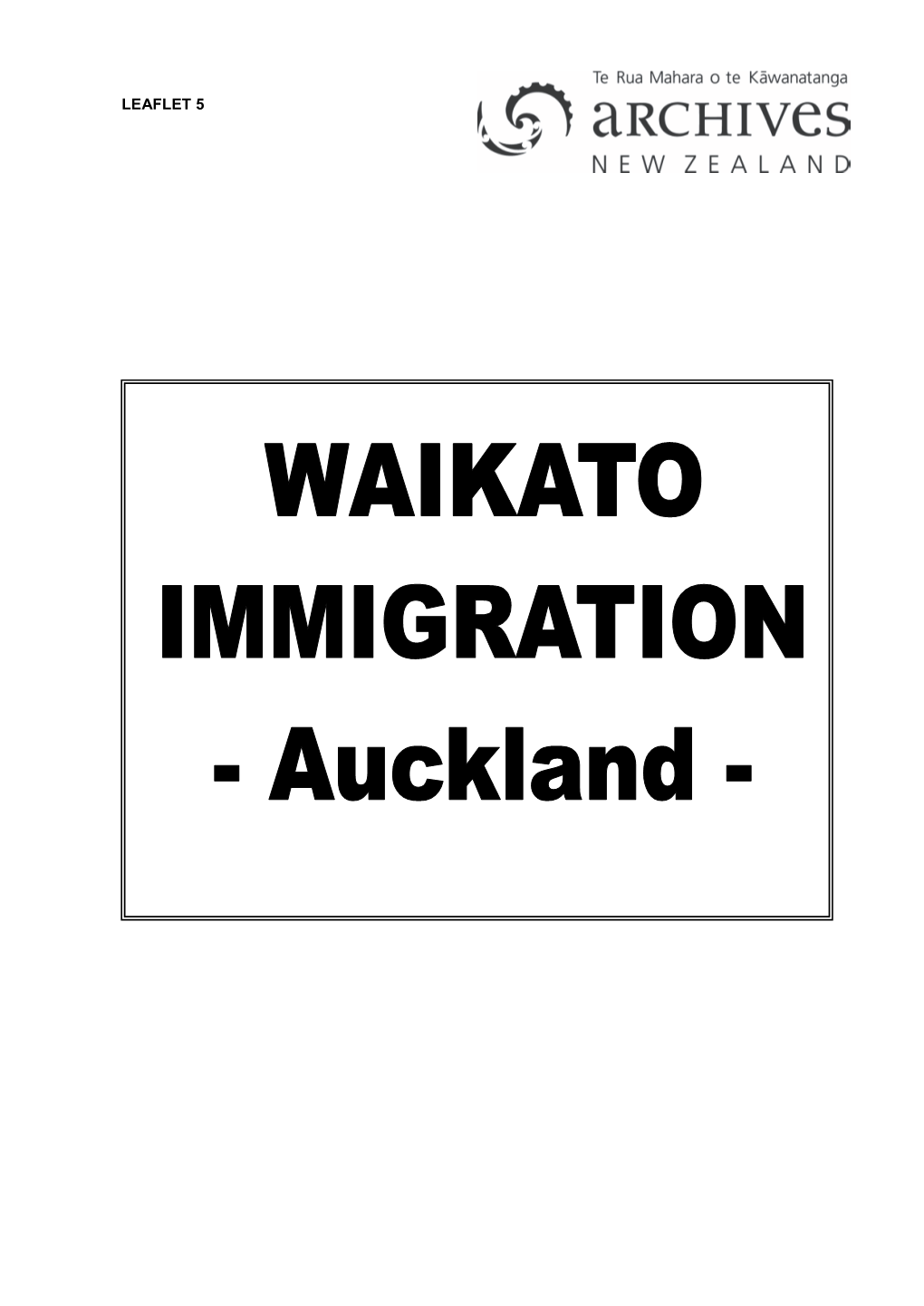 Waikato Immigration Archives