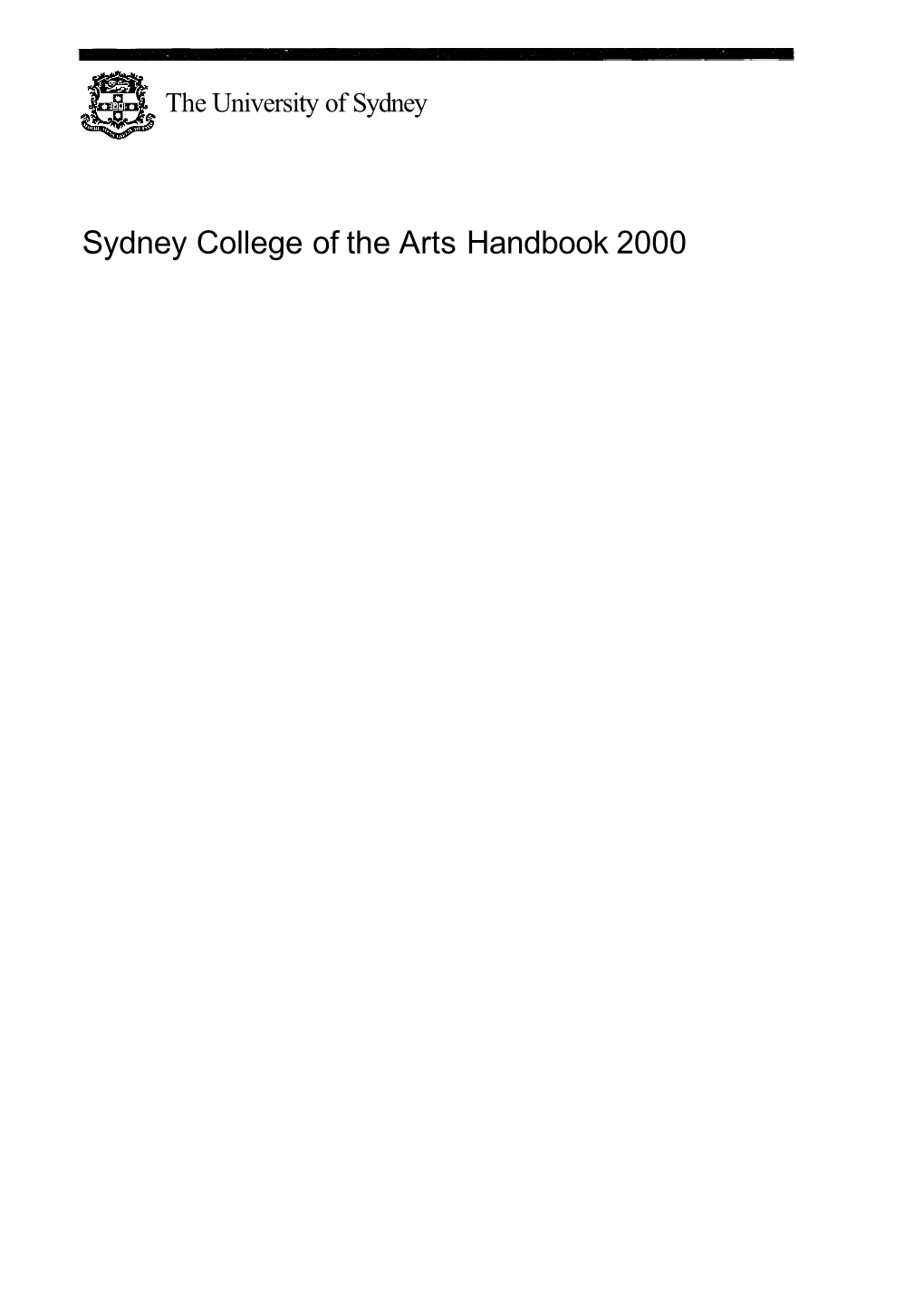 Sydney College of the Arts Handbook 2000