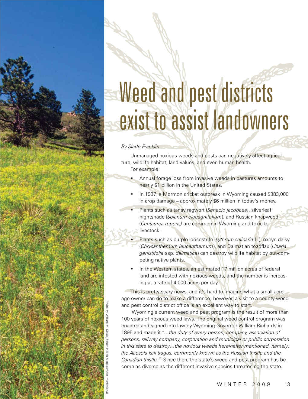 Weed and Pest Districts Exist to Assist Landowners