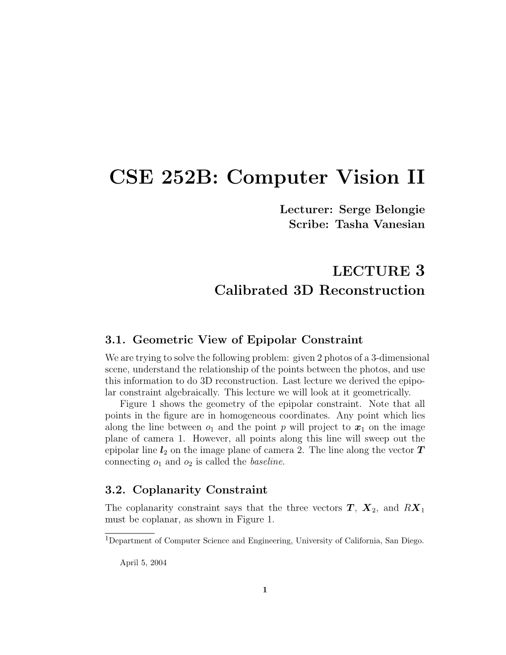 CSE 252B: Computer Vision II
