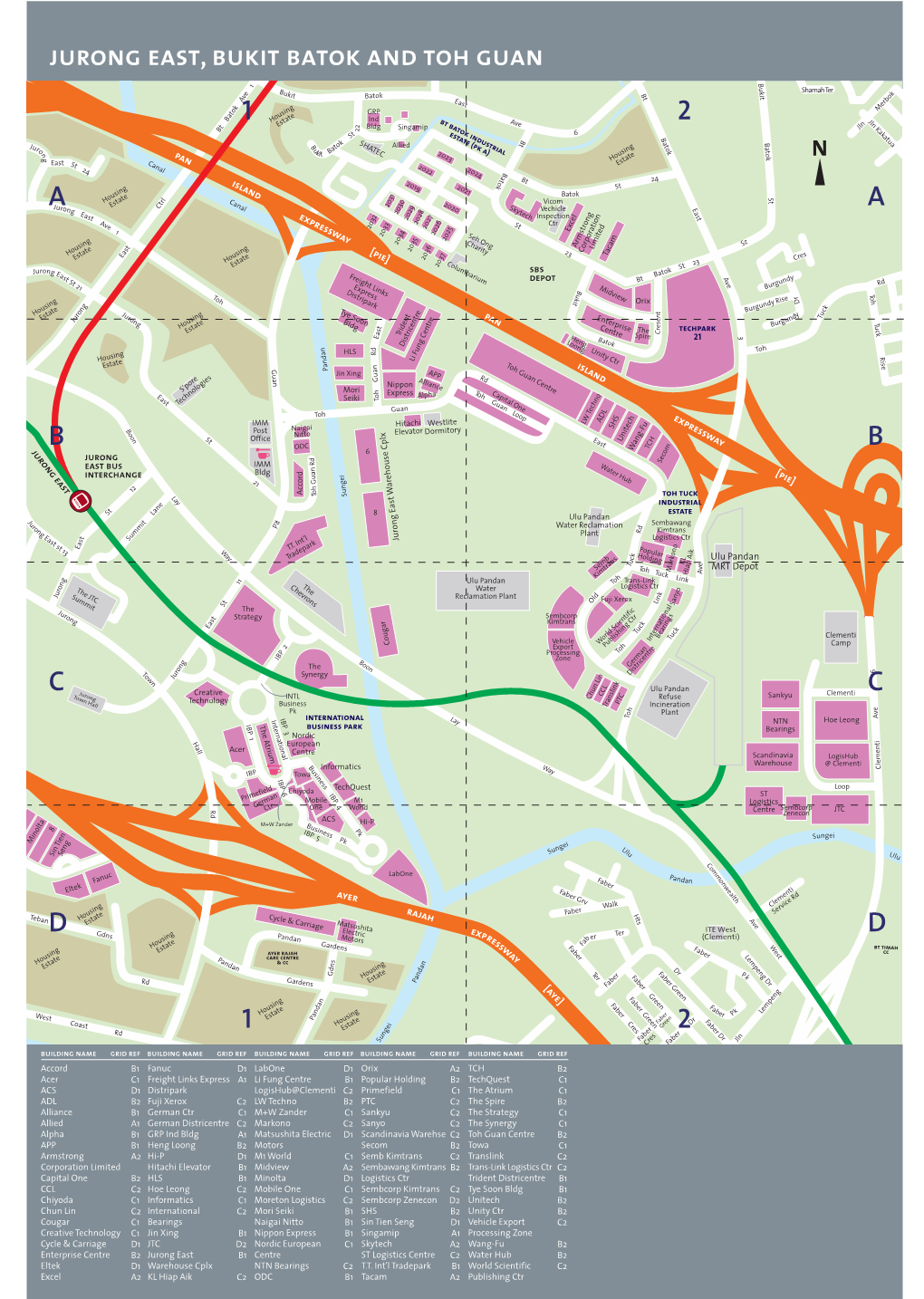 Jurong East, Bukit Batok and Toh Guan Alexand 1 B C D 2 B C D 1 2