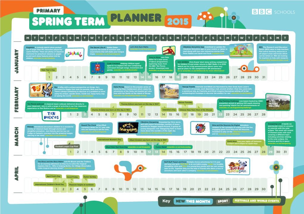 Spring Term Planner 2015