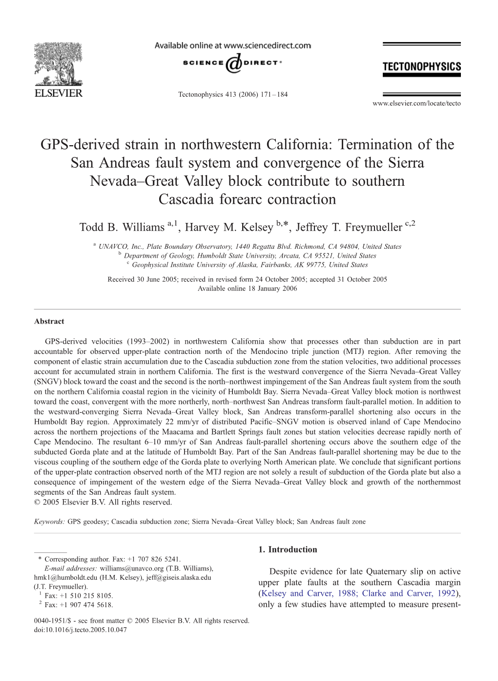 GPS-Derived Strain in Northwestern California: Termination of the San