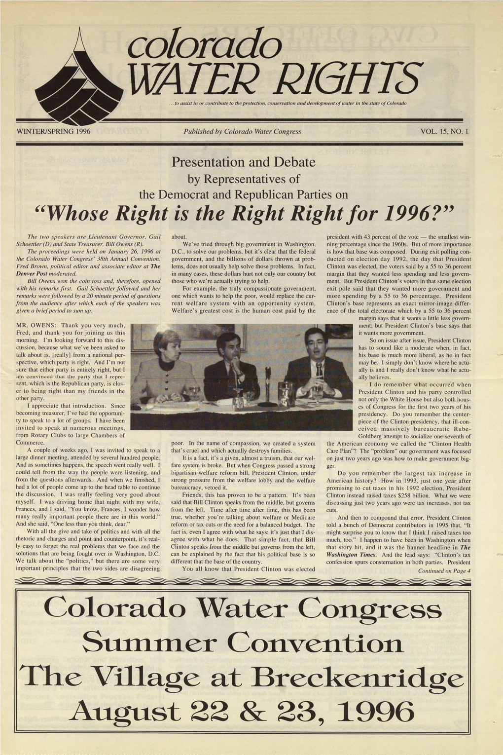 Colorado WATER RIGHTS