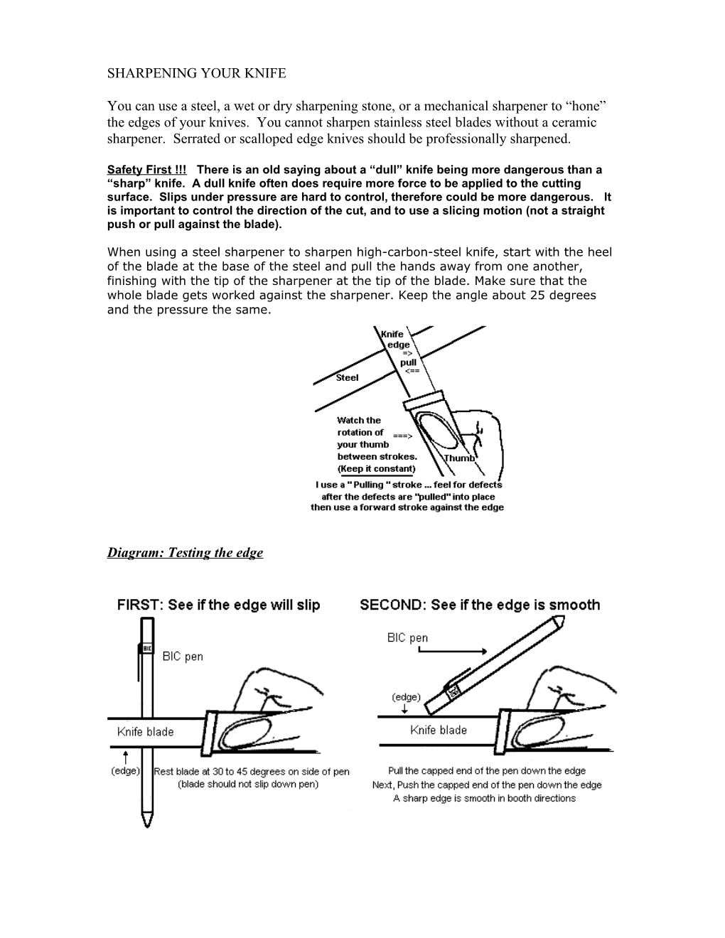 Sharpening Your Knife