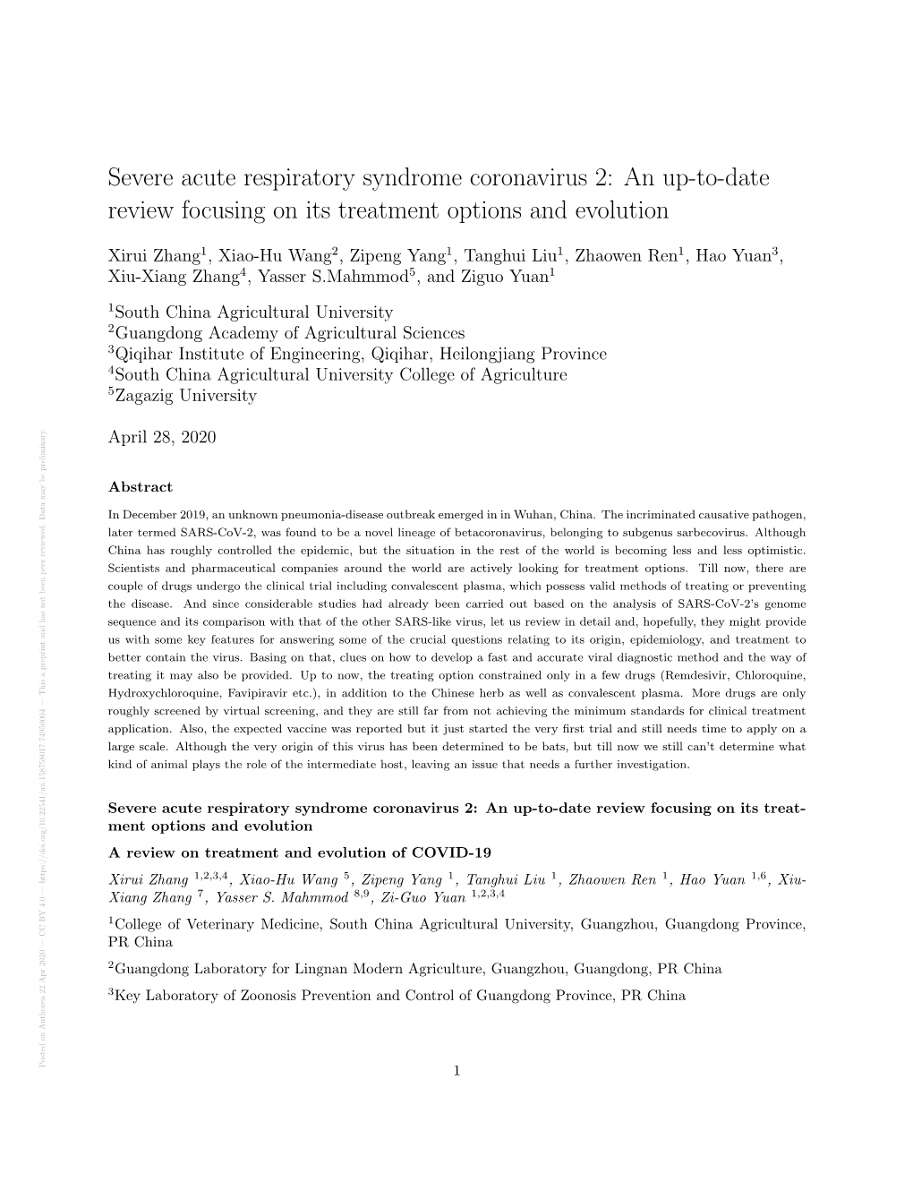 Severe Acute Respiratory Syndrome Coronavirus 2: an Up-To-Date Review