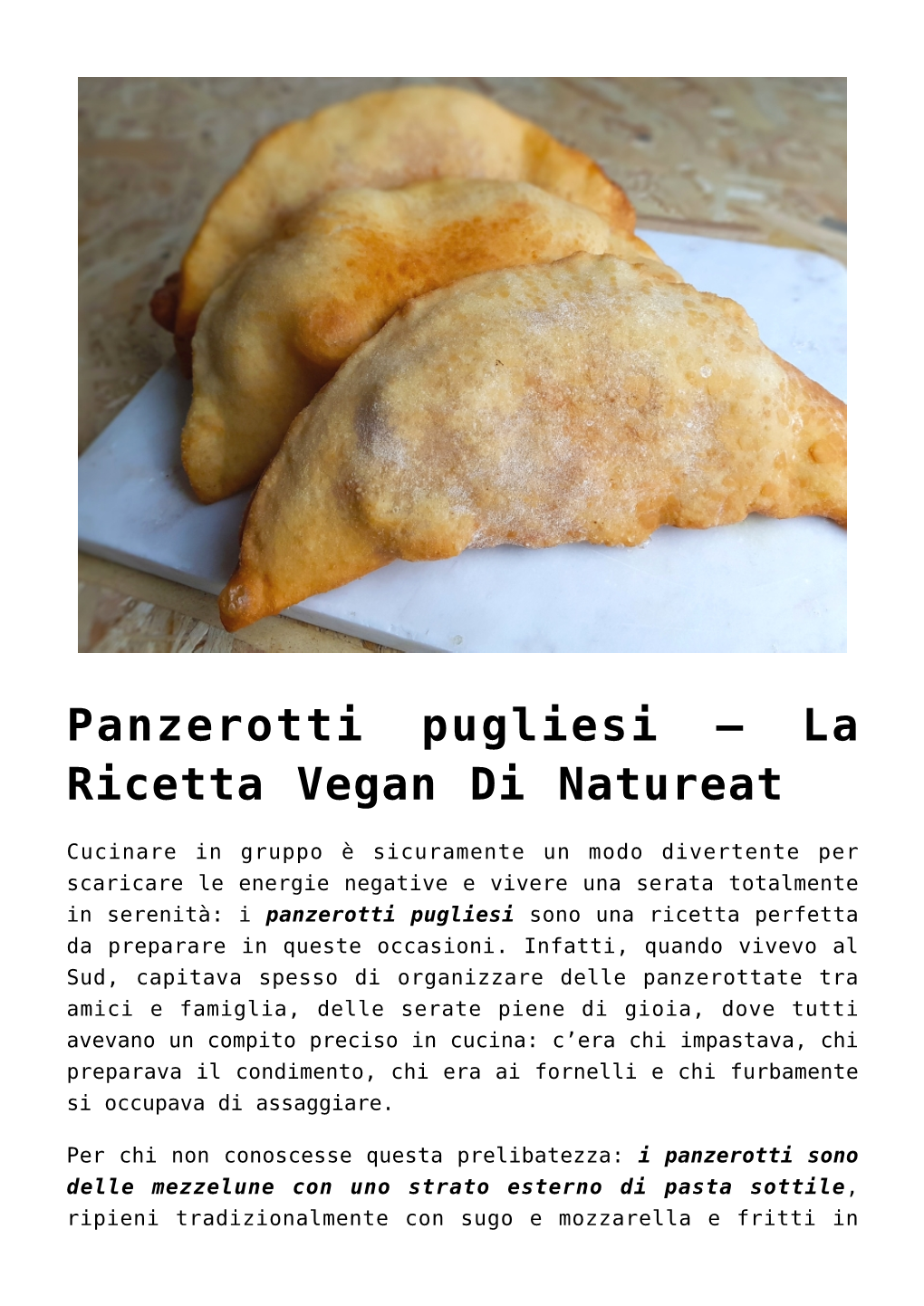 Panzerotti Pugliesi &#8211; La Ricetta Vegan Di