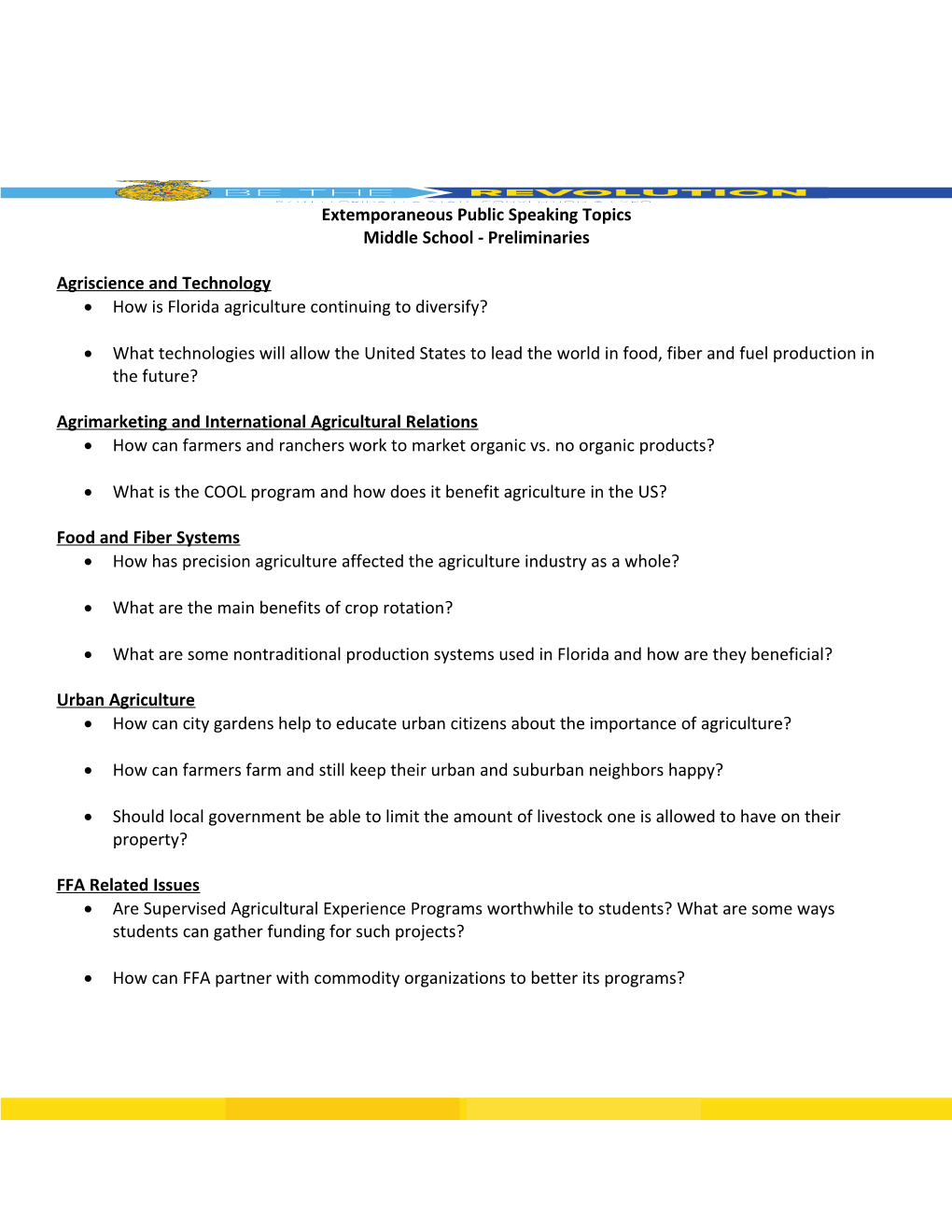 Extemporaneous Public Speaking Topics s1