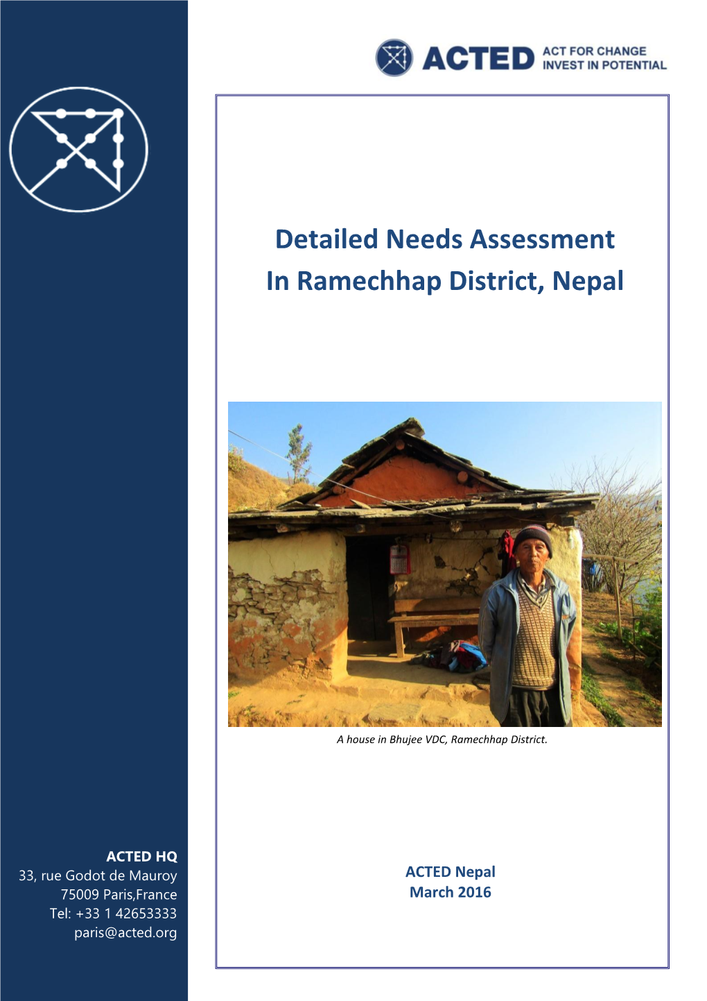 Detailed Needs Assessment in Ramechhap District, Nepal