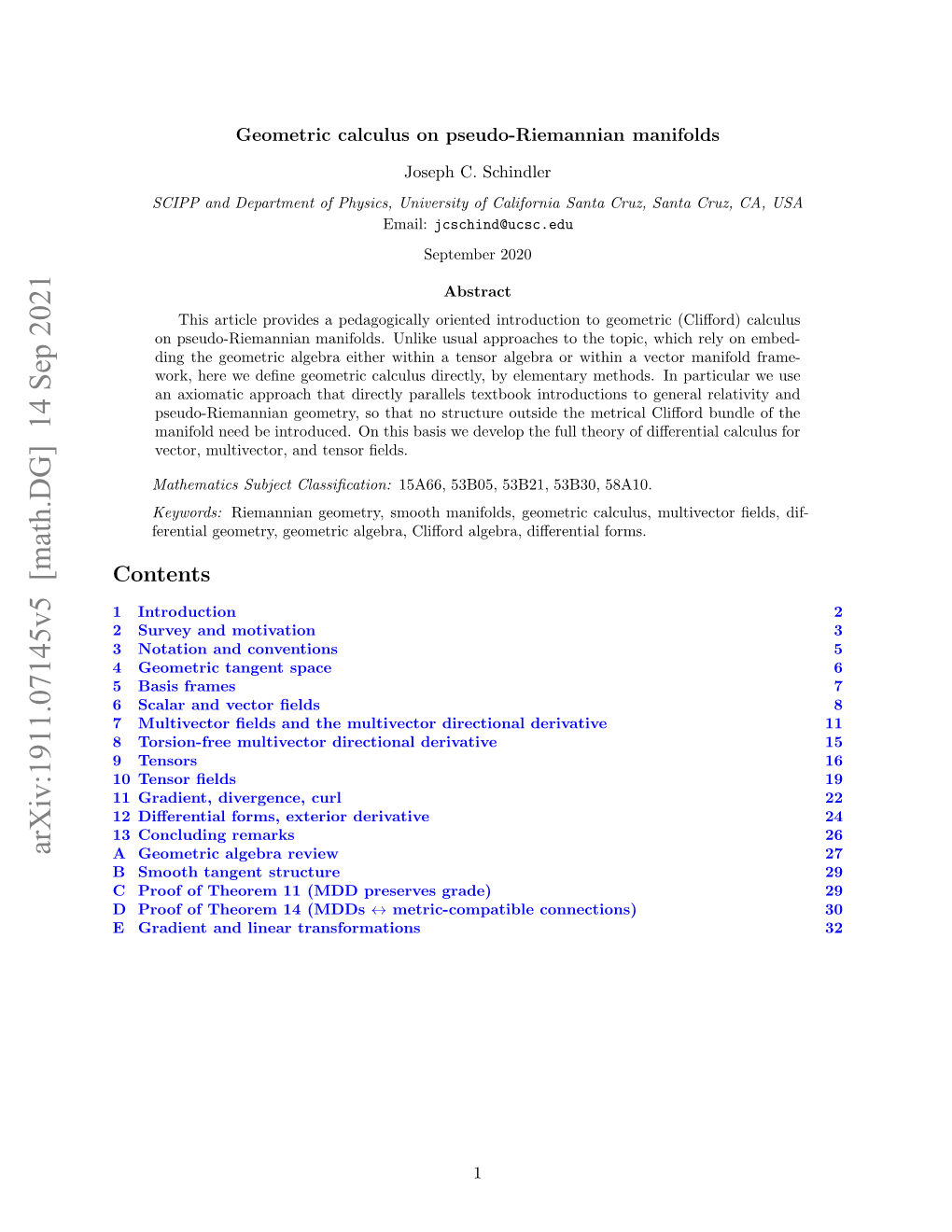 Arxiv:1911.07145V4 [Math.DG]