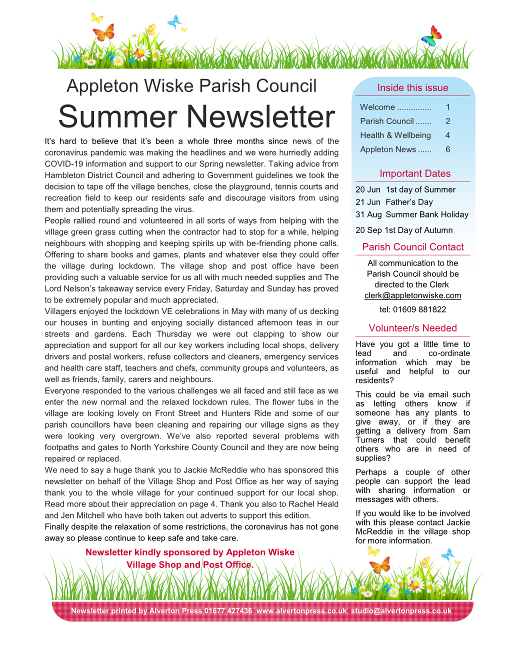 Summer Newsletter Parishto Ensurecouncil the