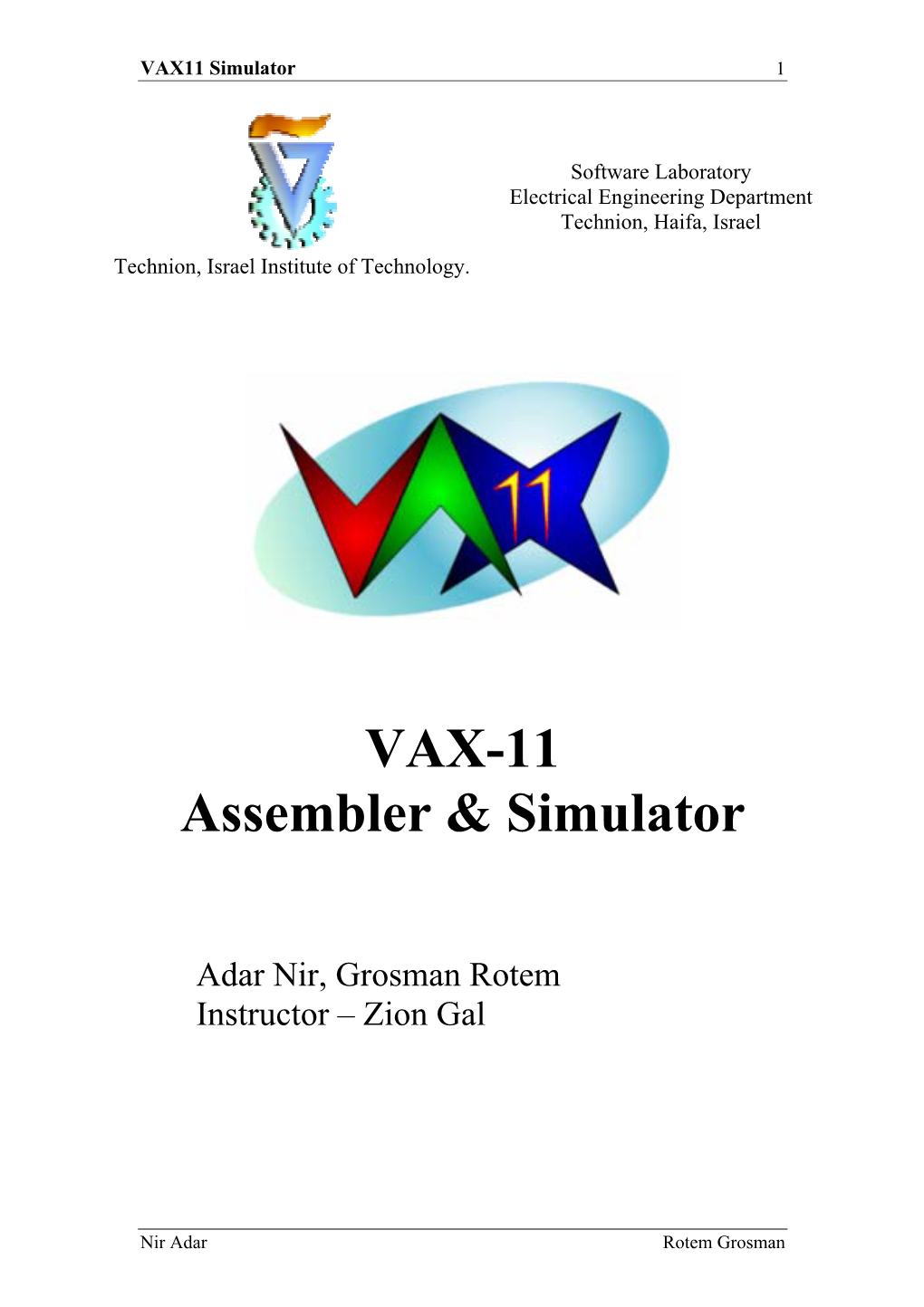 VAX-11 Assembler & Simulator