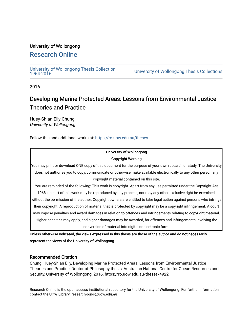 Developing Marine Protected Areas: Lessons from Environmental Justice Theories and Practice