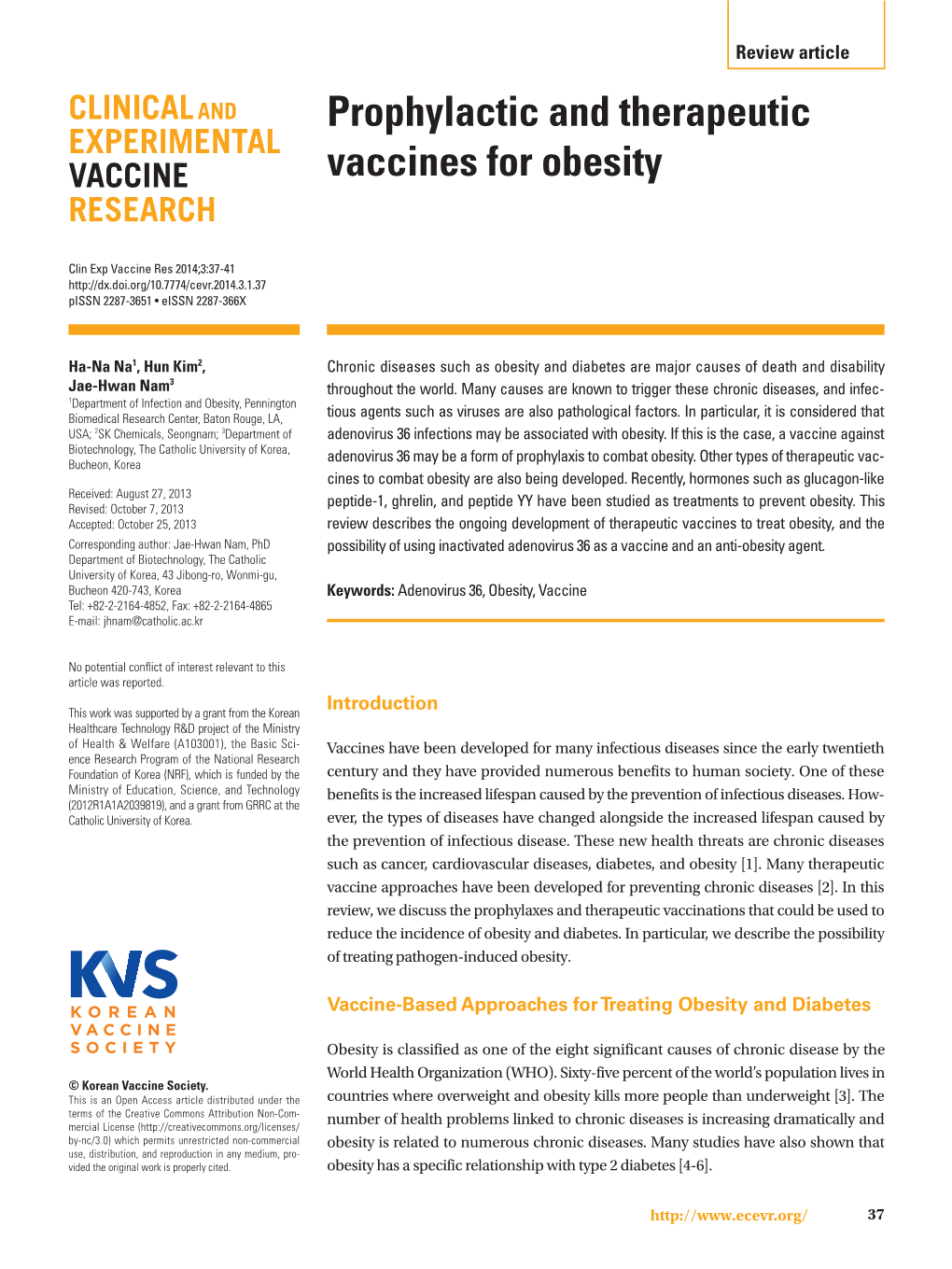 Prophylactic and Therapeutic Vaccines for Obesity