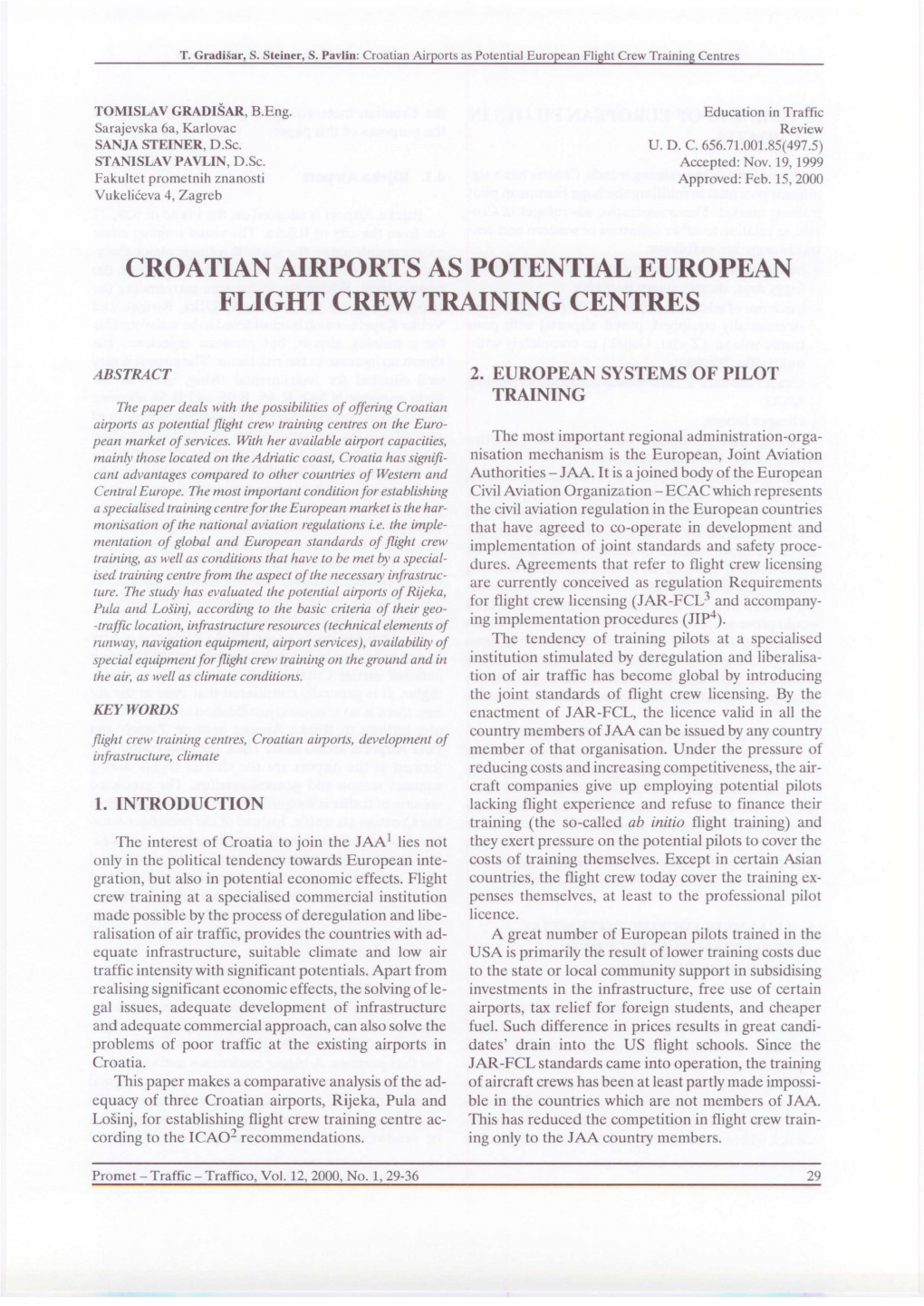 Croatian Airports As Potential European Flight Crew Training Centres