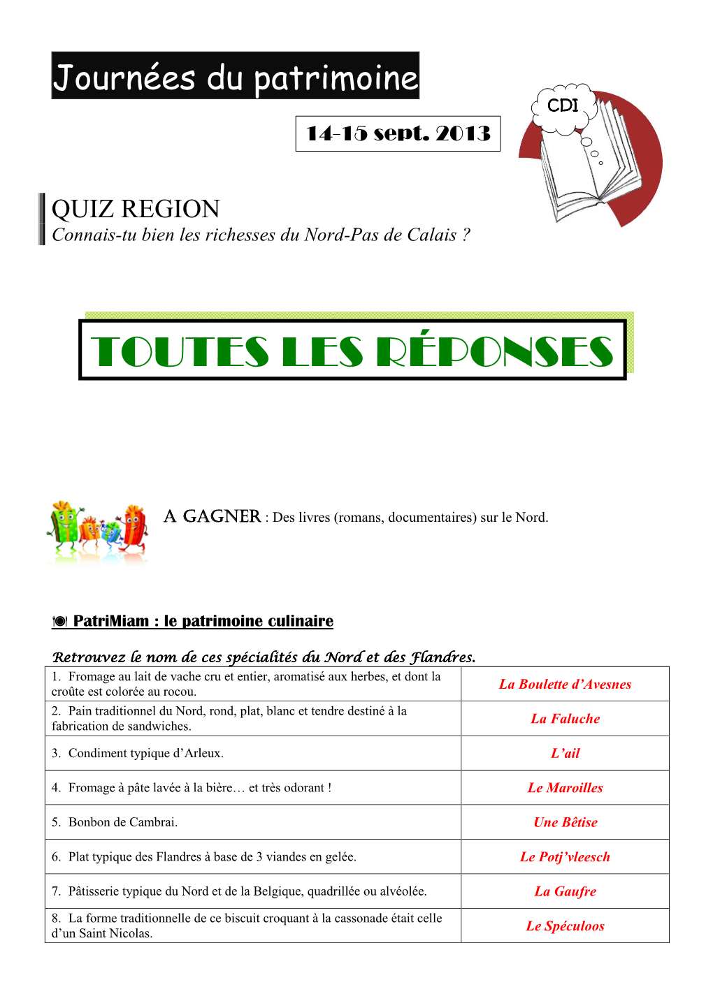 Questionnaire 2013-REPONSES