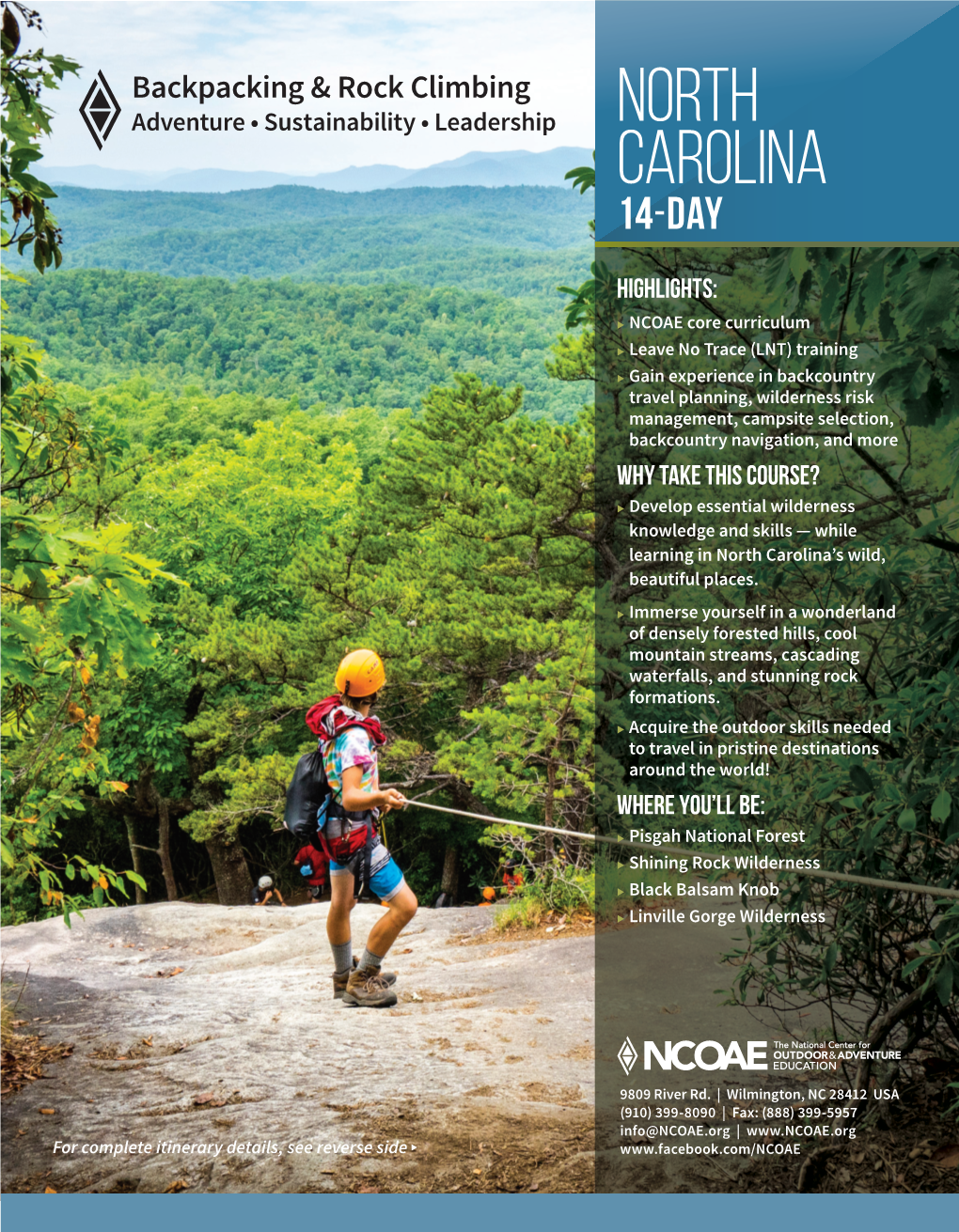 North Carolina – Backpacking & Rockclimbing