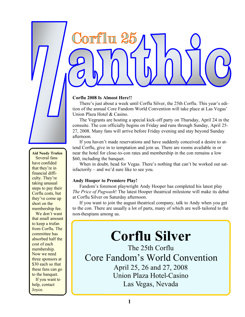 Corflu Silver, the 25Th Corflu