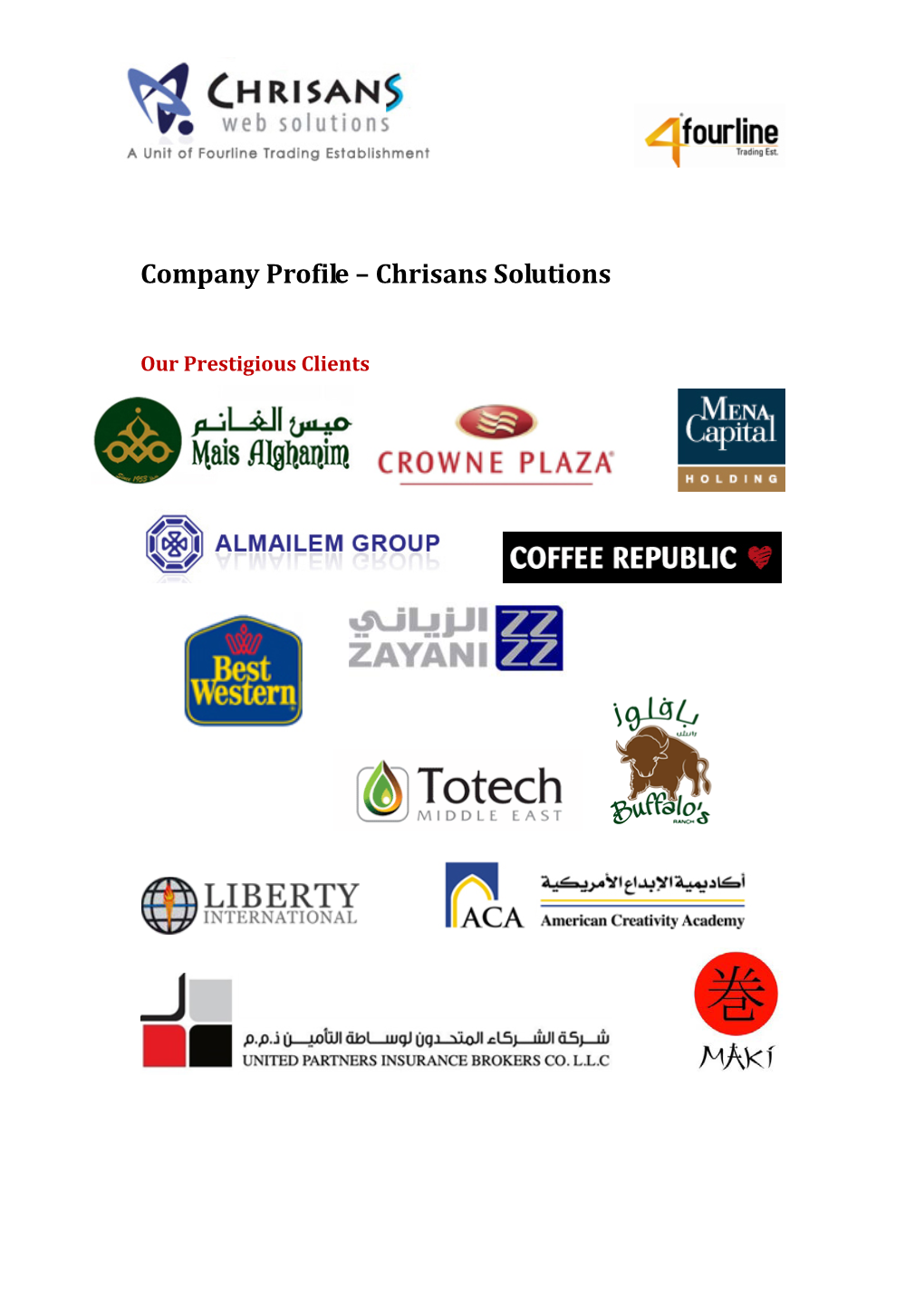 Company Profile – Chrisans Solutions