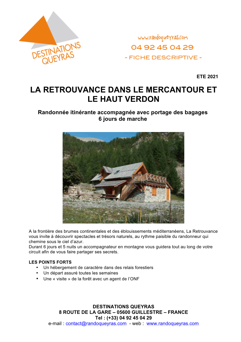 La Retrouvance Dans Le Mercantour Et Le Haut Verdon