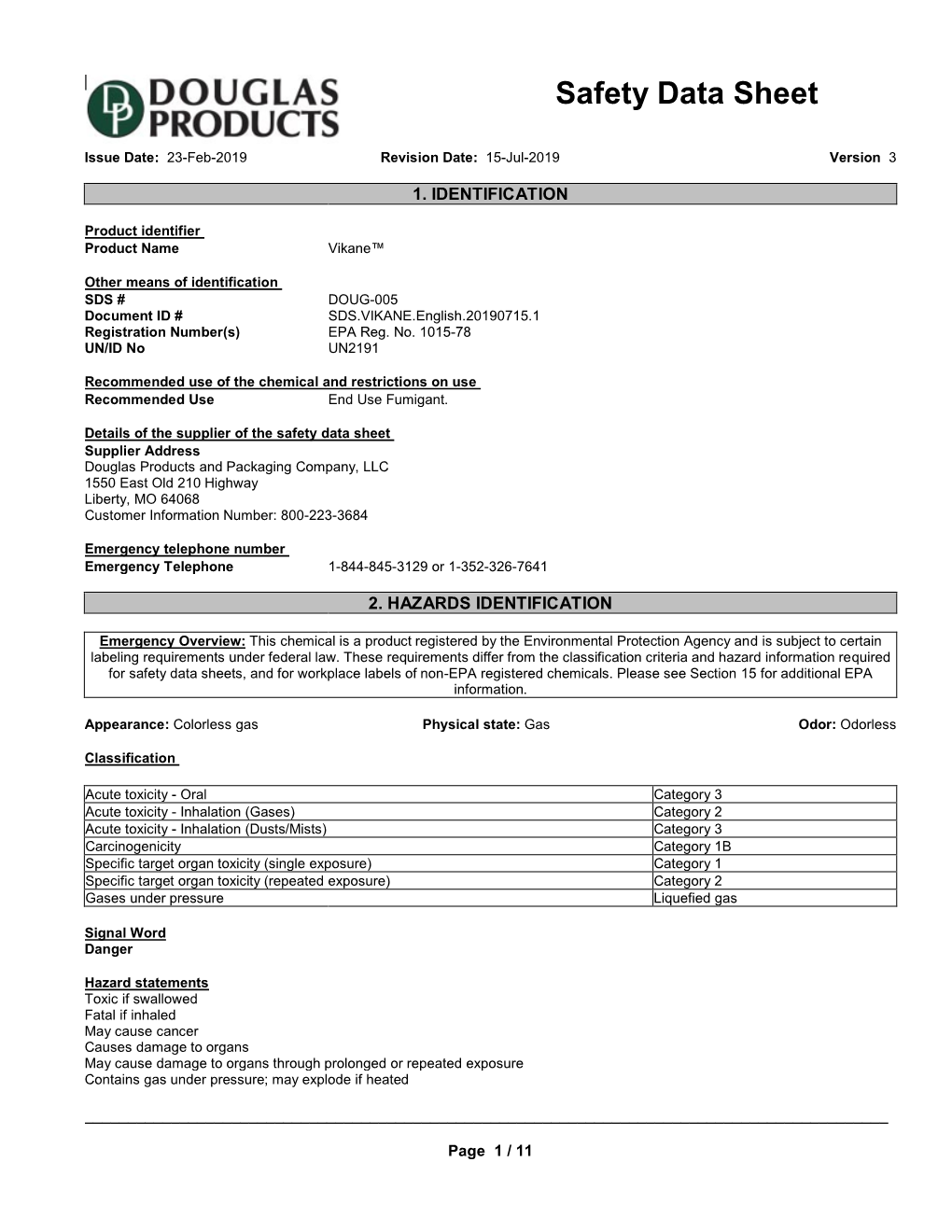 Safety Data Sheet