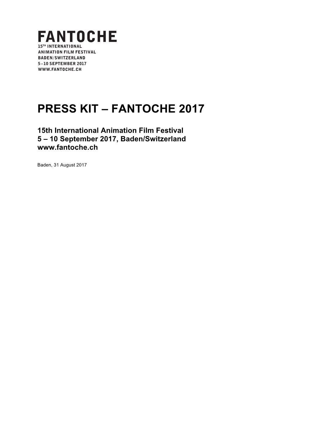 Press Kit – Fantoche 2017