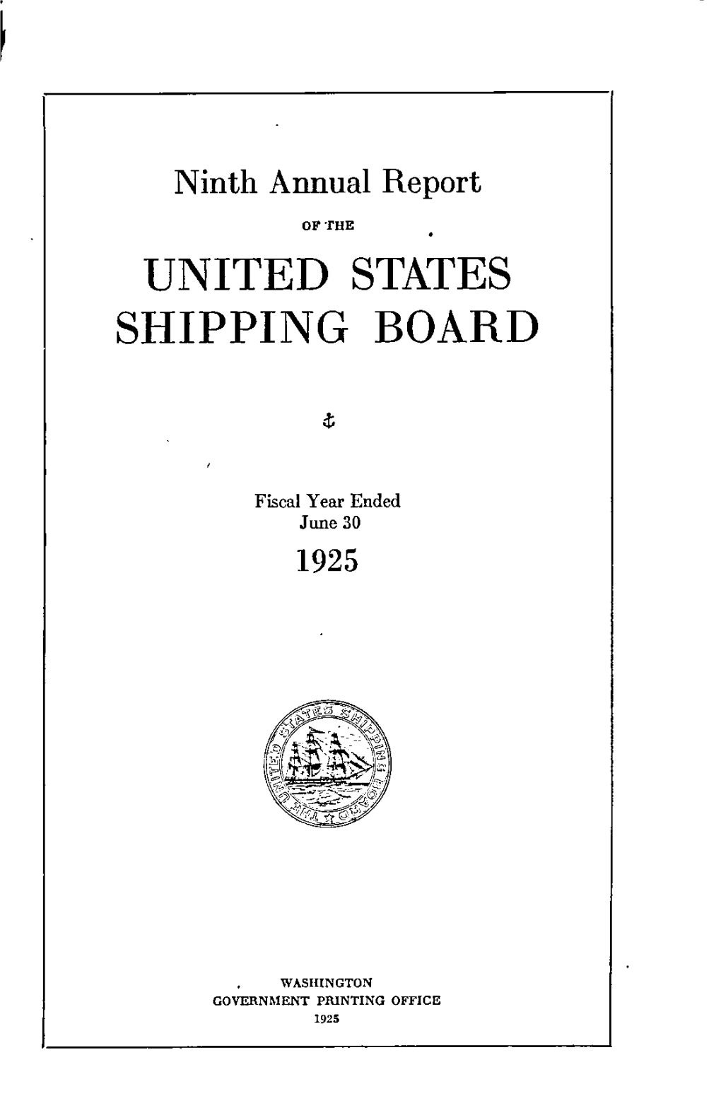 Annual Report for Fiscal Year 1925