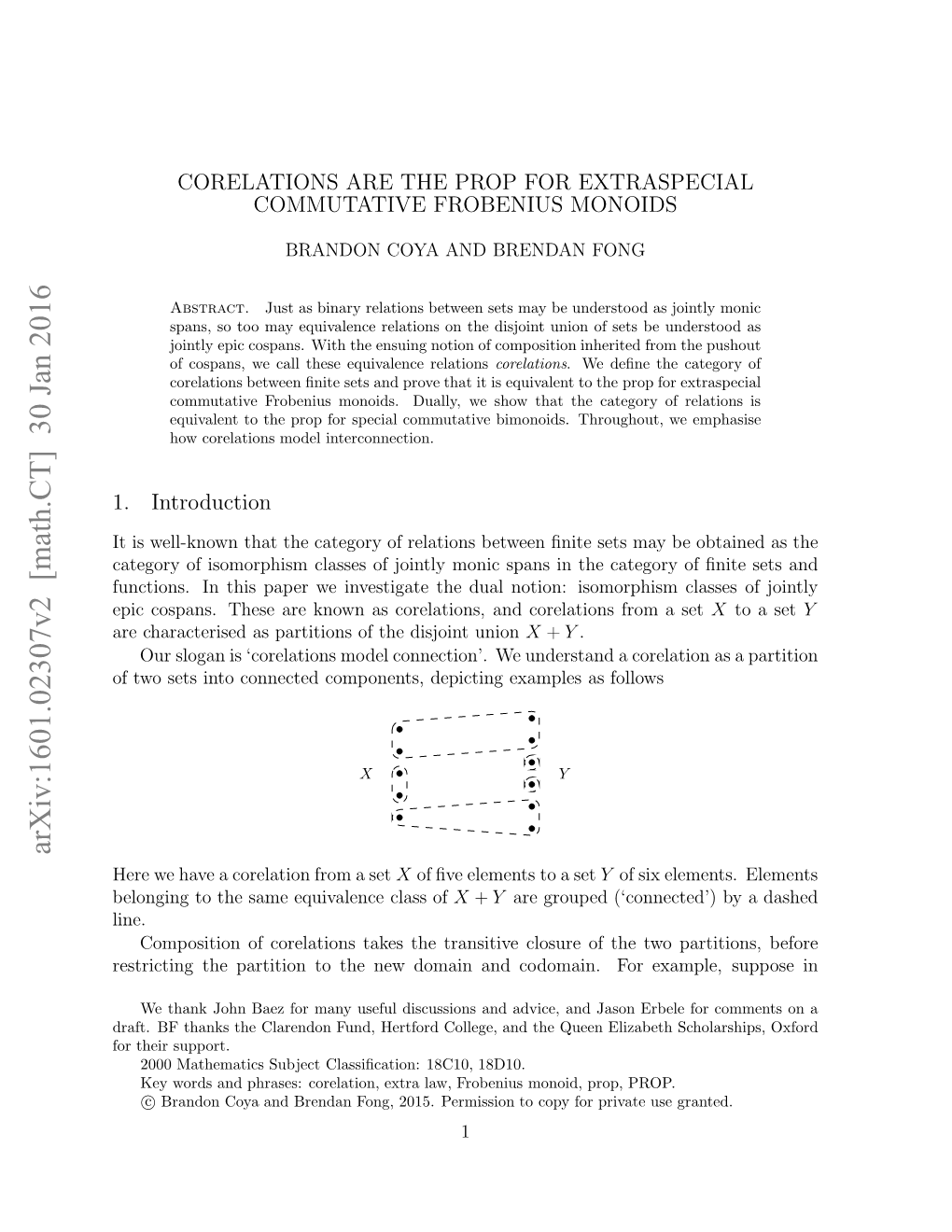 Corelations Are the Prop for Extraspecial Commutative
