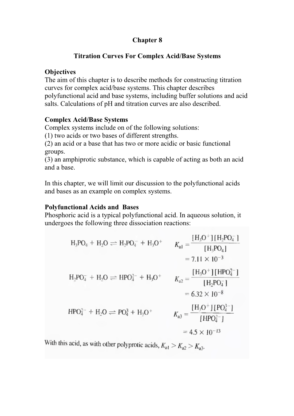 Titration Curves for Complex Acid/Base Systems