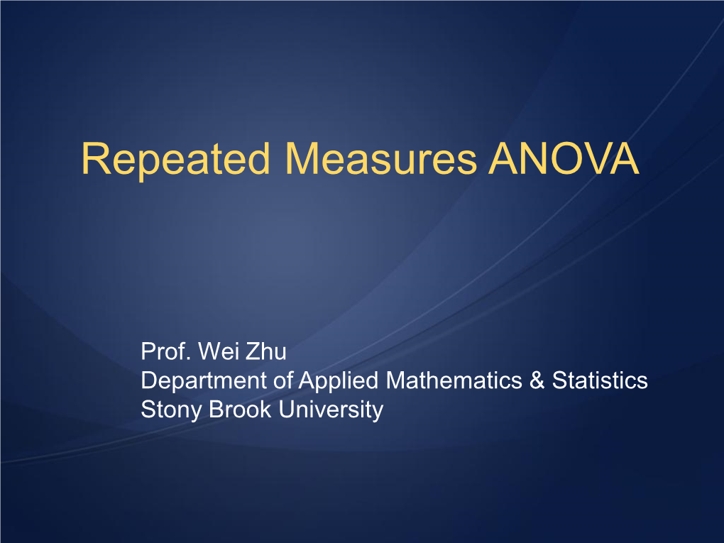 Repeated Measures ANOVA