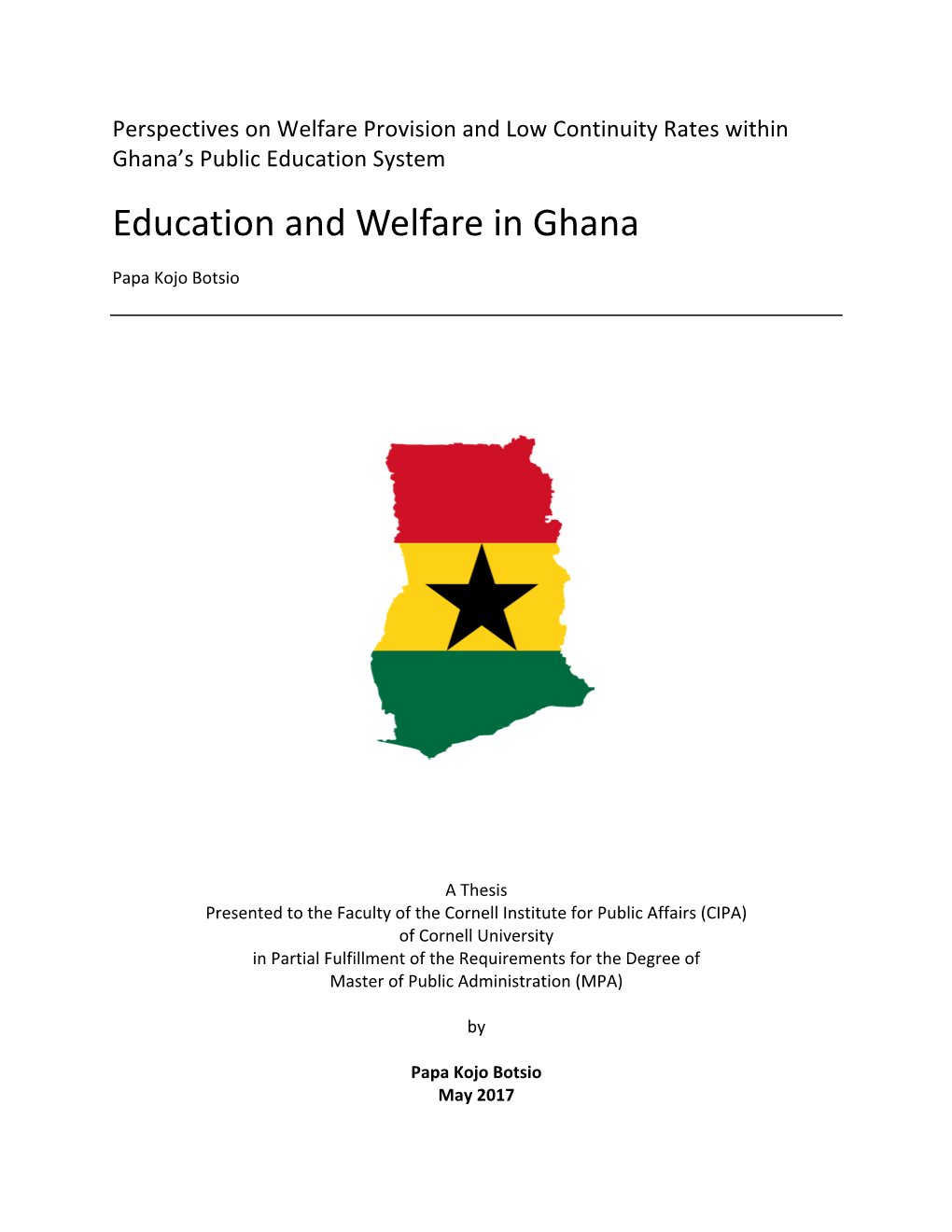 Education and Welfare in Ghana
