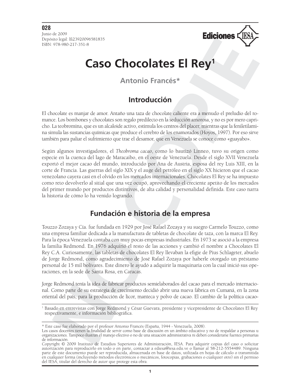 Caso Chocolates El Rey1