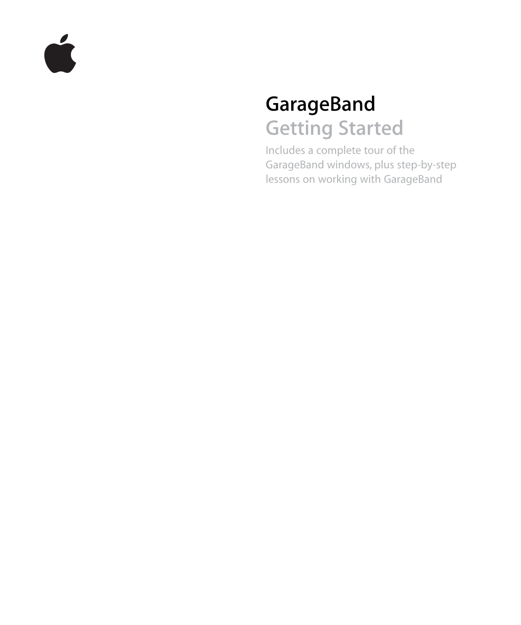 Garageband 2.0 Getting Started User's Guide (Manual)