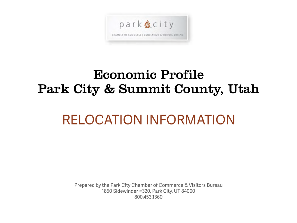 Economic Profile Park City & Summit County, Utah